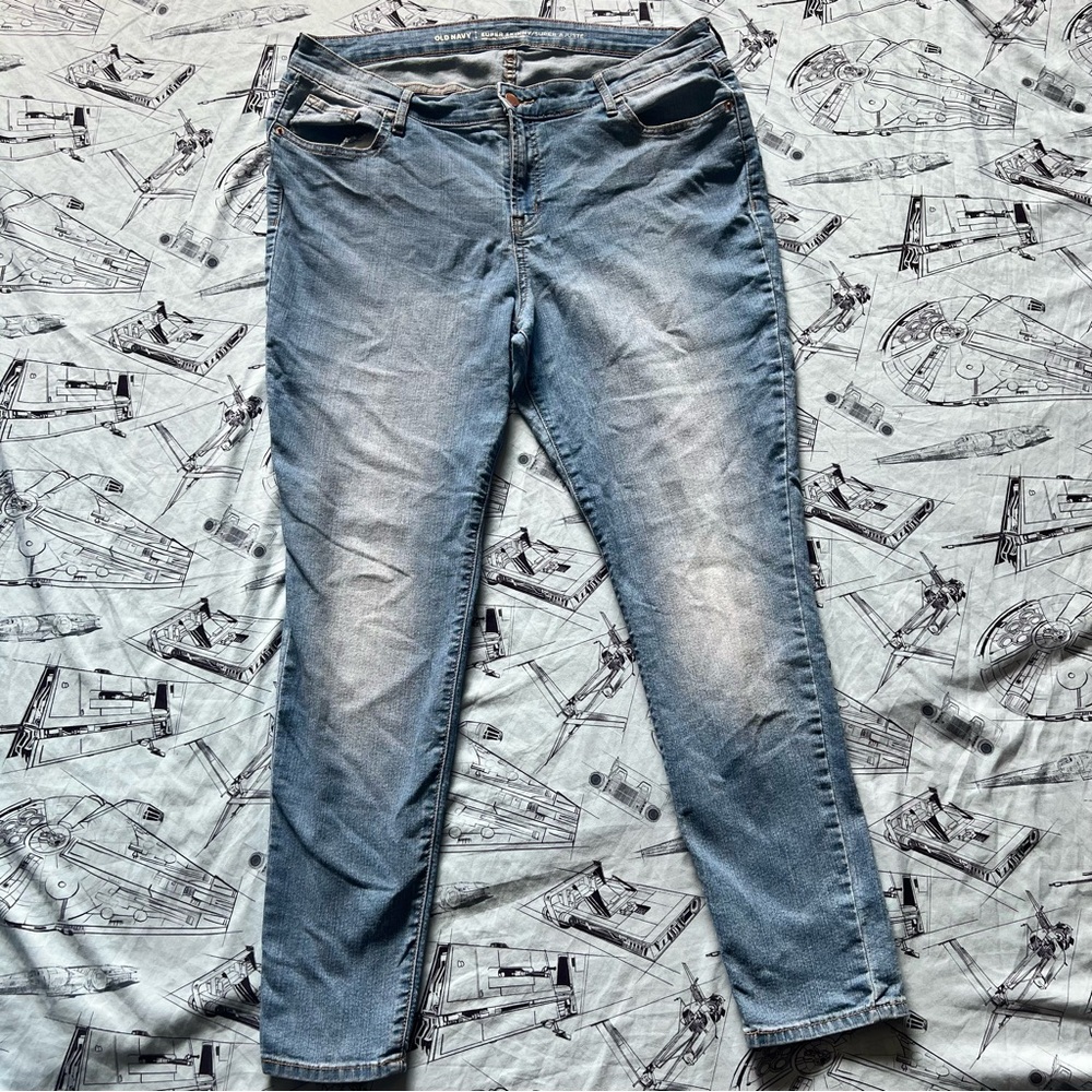 Old Navy Light Blue Super Skinny Mid-Rise Jeans